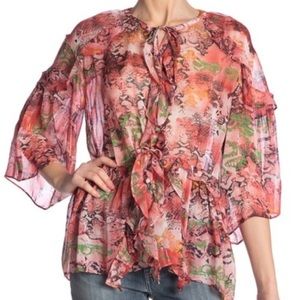IRO Floral Print Scoop Neck Blouse. Size US 4. Unique!